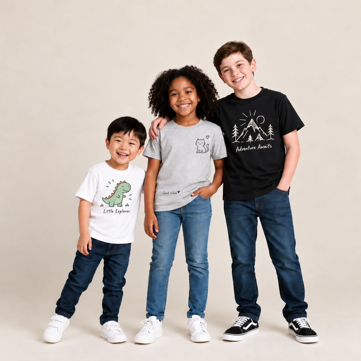 [Custom] Kid Premium Cotton Crew Neck T-Shirt (Free Shipping)