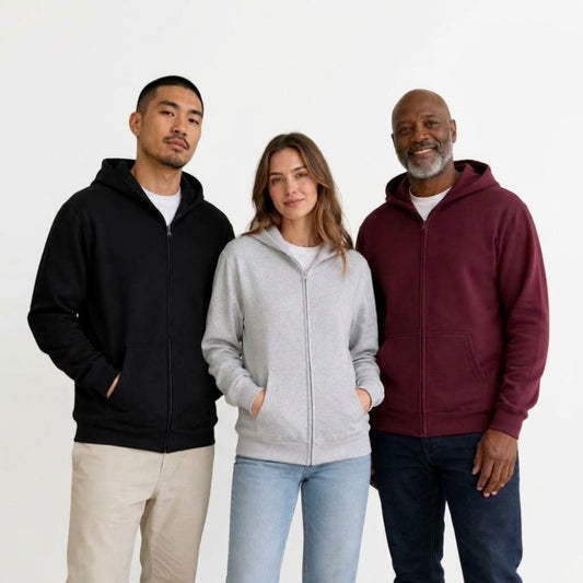 Unisex Premium 100% Cotton Full-Zip Hoodie (Free Shipping)